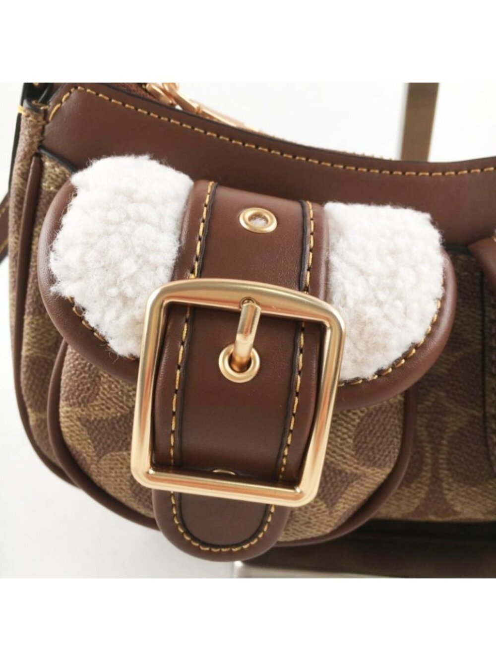 COACH Ashton Baguette In Signature Canvas Tan CY658 Crossbody outlet New JPN - Picture 4 of 7